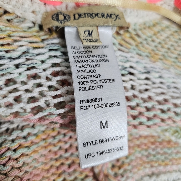 Democracy Pastel Multicolor Ombre Cardigan Sweater Southwestern Duster Medium - Picture 6 of 7